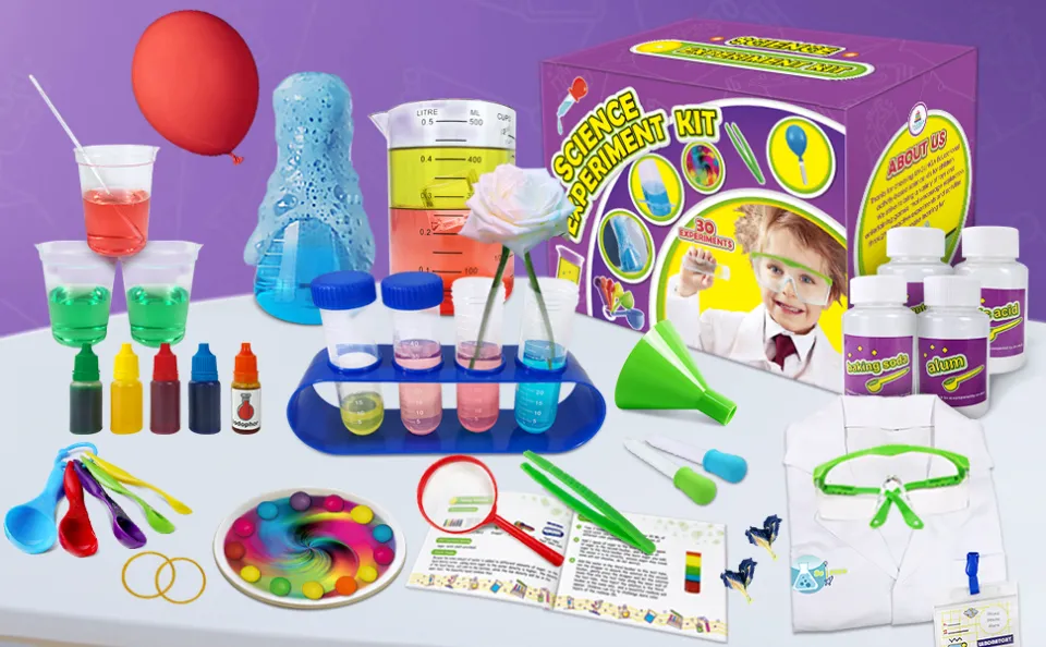 UNGLINGA Science Kit for Kids 30 Lab Chemicals Experiments Toys