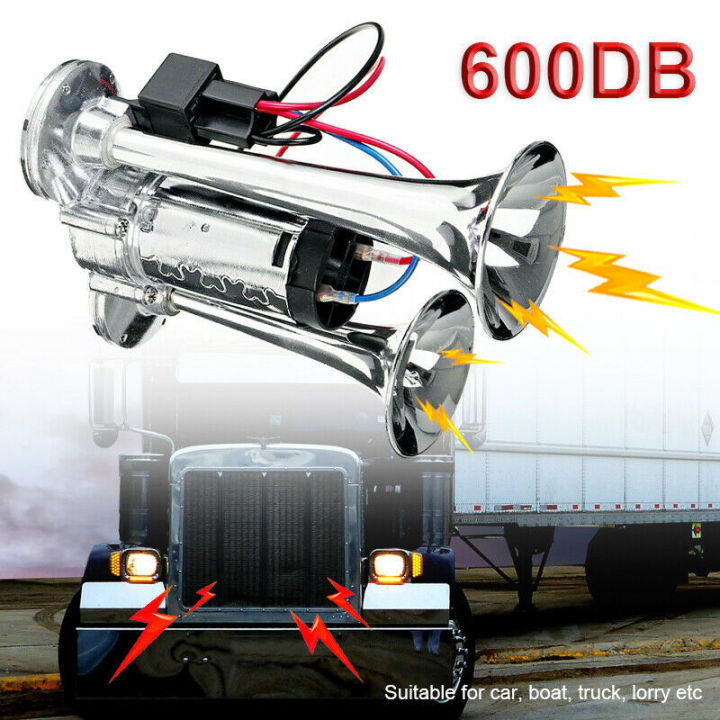 dual-air-horn-12v-600db-high-decibels-electric-trumpet-air-horn-kit-for-large-trucks-buses