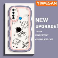 YIWESAN เคสสำหรับ Xiaomi Redmi Note 8 2021 Note 8T ลายการ์ตูนนักบินอวกาศขอบคลื่นเคสมือถือกันกระแทกแบบใสนิ่มเคสโปร่งใสลายกล้องถ่ายรูปฝาครอบป้องกันซิลิกาเจล