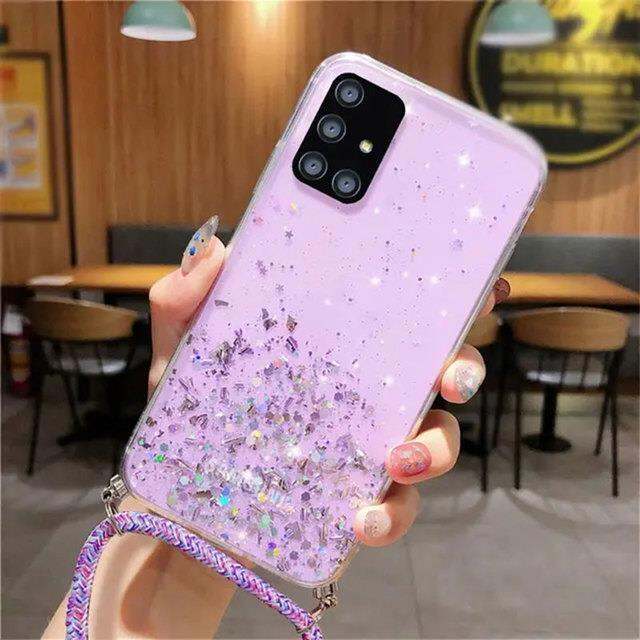 shine-electron-เคสโซ่สลิงนิ่มหรูหรา-เคส-samsung-galaxy-กลิตเตอร์แวววาวสำหรับ-a13-a03-a23-a73-a53-a33-4g-5g-s21-s22เป็นพิเศษบวก-s23-fe