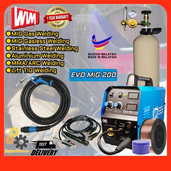 WIM MALAYSIA EVO MIG 200 IGBT Inverter Welding Machine(Made in MALAYSIA