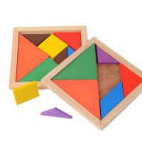 10pcslot Hot Sale Children Mental Development Tangram Wooden Jigsaw Puzzle Educational Toys 3d puzzle gadget for Kids children