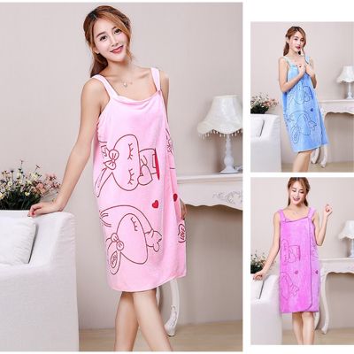 Womens Magic Towel Wearable Microfiber Soft Shower Bath Robe Dress Tuala Mandi