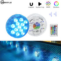 13 LED Light with Suction Cup 16 Colors Submersible Light Swimming Pool Underwater Night Lamp for Vase Party Holiday Celete