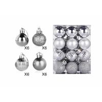 {Decwork}ตกแต่งคริสต์มาส Baubles ชุดคริสต์มาส24ชิ้น/เซ็ตตกแต่งต้นคริสต์มาส Glitter Ball Ornament Party Home Decor