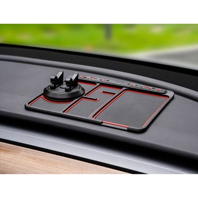 Nonslip Pad 4-in-1 Universal 360 Degree Rotating Dashboard Phone Mat Holder with Temporary Car Parking Card Number Plate B36B