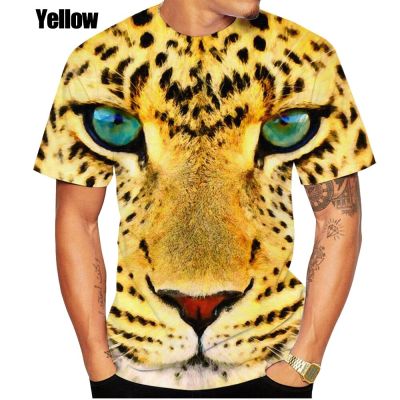 เสื้อยืดพิมพ์ลายเสือดาวสำหรับผู้ชายและผู้หญิงเสื้อยืดพิมพ์ลาย3D สัตว์ตลกลายเสือดาวใส่ได้ทั้งชายและหญิงเสื้อยืดแขนสั้น