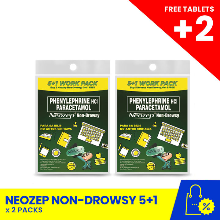 Neozep Non Drowsy 51 Tablets X 2 Packs For Cough Colds And Flu Health