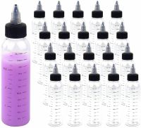 【YP】 5PCS 30/60/100/120/250ml Dispensing Bottles with Twist Top Cap Plastic Squeeze Graduated Measurements Lab