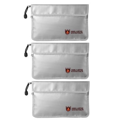3X Fireproof Document Bag,Waterproof and Fireproof Money Bag with Zipper,Fireproof Safe Storage Pouch for Passport Ect.