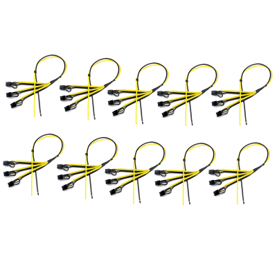 10Pcs/Set 1 to 3 Power Supply Cable 8P(6+2P) Adapter Cable Splitter Wire 12AWG+18AWG Power Cord