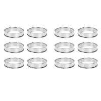 12 PCS Stainless Steel Muffin Tart Rings, Metal Molds Double Rolled Crumpet Circular Pastry