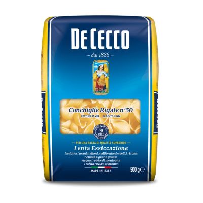 🔖New Arrival🔖 เด เชกโก พาสต้า เปลือกหอย เบอร์ 50 จากอิตาลี 500 กรัม - De Cecco Conchiglie rigate no.50 Pasta from Italy 500g 🔖