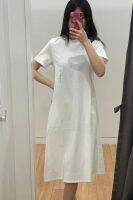 Uniqlo Fitting room summer womens mercerized cotton A-line dress short-sleeved with pockets casual C458115