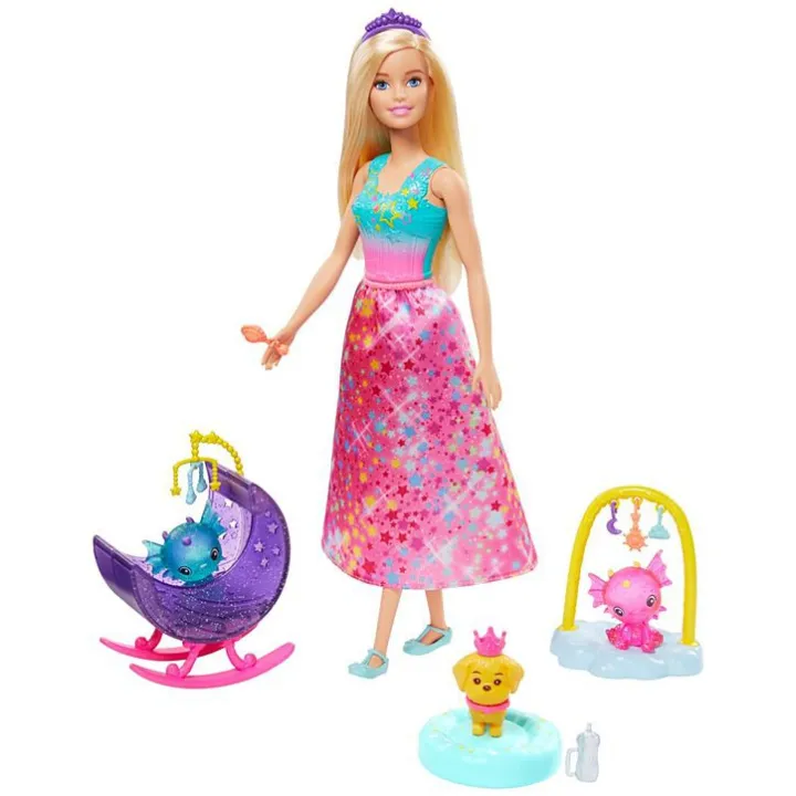 barbie-dreamtopia-fantasy-story-tea-party-amp-fairy-doll-ชุดอุปกรณ์เสริม-2-สไตล์-2020-ใหม่ล่าสุดจากบาบี้-gjk49