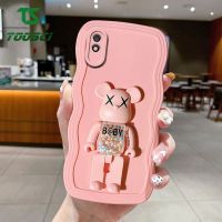 เคสโทรศัพท์ TPU เคสนิ่มใส่โทรศัพท์กรอบที่วางแบบหมุนได้หมีรุนแรงลายลูกกวาด3D หรูหราสำหรับ Xiaomi Redmi 9A Redmi Note 8 Pro Redmi Note 7 Pro Redmi Note 12 Pro Xiaomi Poco M3 Pro Xiaomi Poco F3