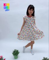 KiddeeCrew ชุดกระโปรงเด็กลายผลไม้สีครีม  Cream skirt dress fruit เหมาะสำหรับอายุ 2-10 ปี