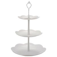 2 Set 3-Tier White Dessert Cake Stand,Pastry Stand Small Cupcake Stand Cookie Tray Rack Candy Buffet Set Up Fruit Plate and Trays for Wedding Home Birthday Party Decor