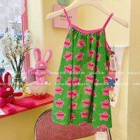 Cartoon Cotton Soft Baby Girls Clothes Dress Sleeveless Green Pretty Casual Fashion New Sling Clothing  by Hs2023