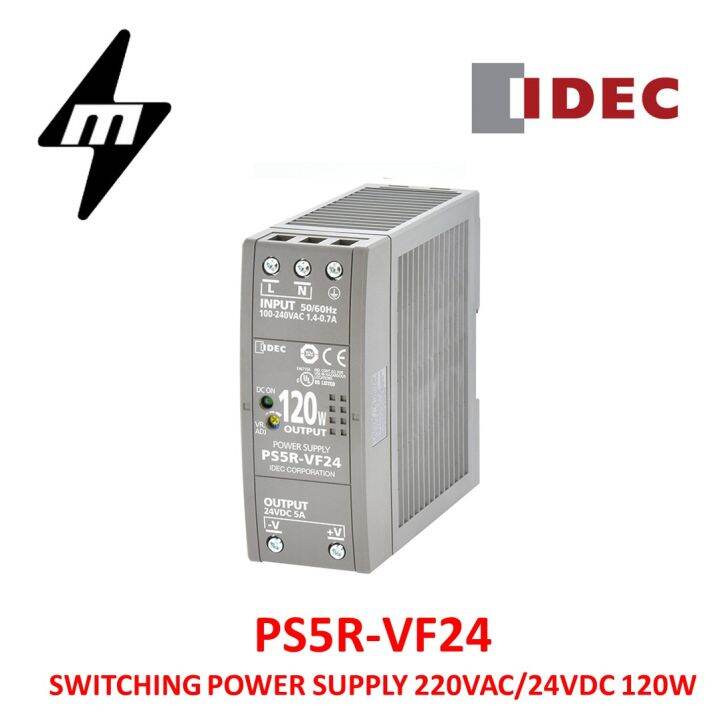 IDEC PS5RVF24 DINrail Switching Power Supply SingleOUT 24V 5A 120