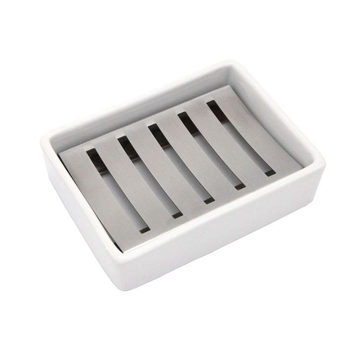 ceramic-soap-dish-stainless-steel-soap-holder-for-bathroom-and-shower-double-layer-draining-soap-box