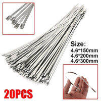 20PCS สแตนเลสโลหะผูกสาย Tie Zip Wrap สายรัดความร้อนไอเสีย Induction ท่อ 150MM 200MM 300MM-Yunjuek