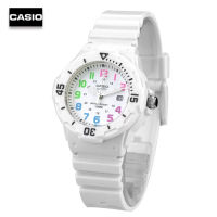 Velashop นาฬิกาข้อมือผู้หญิงคาสิโอ Casio Standard สายเรซิ่น สีขาว รุ่น LRW-200H-7BVDF, LRW-200H-7B, LRW-200H, LRW200H, LRW