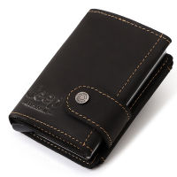 Crazy Horse Leather Credit Card Holder Wallet Men Metal RFID Vintage Aluminium Bag Quality Designer Pop Up Bank Cardholder Case