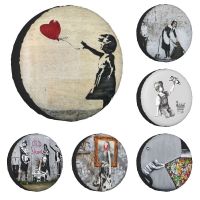 [Automobile accessories] Banksy 39; S Balloon Girl Sarung Ban Serep สำหรับ Mitsubishi Pajero Jeep RV SUV Banksy สันติภาพของโลกล้อรถ14 Quot; 15 Quot; 16 Quot; 17 Quot; Inch