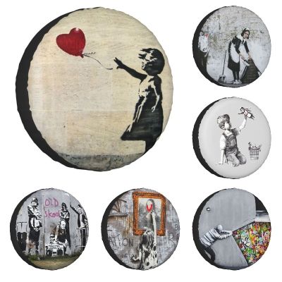 {Automobile accessories} Banksy 39; S Balloon Girl Sarung Ban Serep สำหรับ Mitsubishi Pajero Jeep RV SUV Banksy สันติภาพของโลกล้อรถ14 Quot; 15 Quot; 16 Quot; 17 Quot; Inch