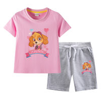 Paw Patrol Half Sleeve T-shirt Summer Thin Short Pants Set Boys and Girls Casual Pajamas Cotton 2023