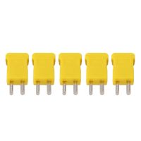 5 Pcs Yellow Plastic Case Flat Male 2-Pin K Type Thermocouple Wire Connector