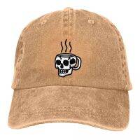 2022Summer Cap Sun Visor Death Before Decaf Mug Shaded Skull Hip Hop Caps Art Cowboy Hat Peaked Hats