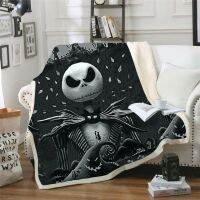 Adult/Childrens Halloween Christmas Skull Woolen Blanket, 3D Full Print Wearable Blanket