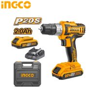 INGCO สว่านไร้สาย 20 โวลท์ (แบต 2 ก้อน + แท่นชาร์จ) รุ่น CDLI200215 ( Lithium-Ion Cordless Drill )  Tool Smile