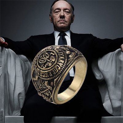 [MM75] House Of Cards Ring Frank Underwood Big Thumb Vintage Antique Gold Silver Color United States USA Military Jewelry Men Wholesale