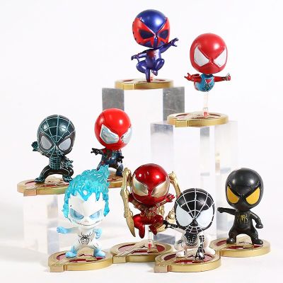 Cosbaby R Spirit Spider Man 2099หุ่น PVC ขนาดเล็กของเล่น8ชิ้น/เซ็ต