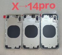 ฝาหลัง DIY สำหรับ iPhone X Like 14 Pro Door Housing + Middle Chassis Frame X Side Key Parts Housing Change Repair Parts