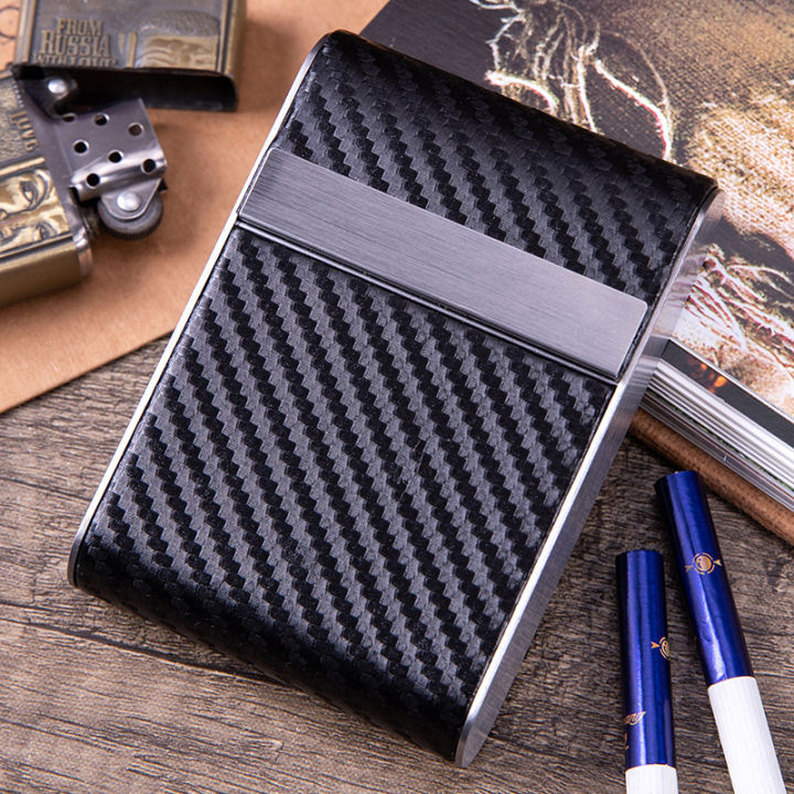 thin-cegarette-casing-portable-water-proof-storage-boxes-filp-lid-20-thick-ciggarete-holder-carbon-fiber-design