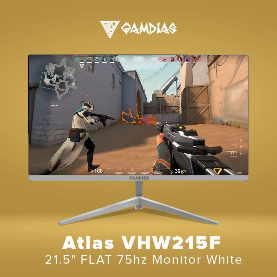 gamdias atlas vhw215f 21.5 flat 75hz monitor white