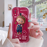 Chenyyka เคสปลอกสำหรับ Samsung กาแลคซี A32 A31 A20 A30ลายการ์ตูนน่ารักผู้หญิงสวยเนื้อครีมคลื่นขอบนุ่มเคสมือถือกันกระแทกแบบใสโปร่งใสลายกล้องถ่ายรูปที่สร้างสรรค์เคสป้องกันสีอ่อนโยน