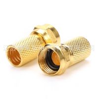 【YF】 10pcs 75-5 F Connector Screw On Type For RG60 Satellite TV Antenna Coax Cable Twist-on Diameter mm Gilded Imperial