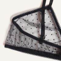 【CC】♝❧♚  Breathable Bralette With Sexi Underpants Dot Sheer Mesh Set Invisible for