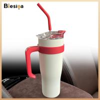 Blesiya ฉนวนแก้วพร้อมหลอดและฝาถ้วยกาแฟการเดินทางสำหรับรถยนต์เดินทาง