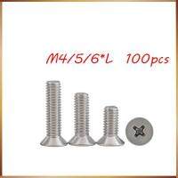 100 Buah/Banyak GB819 M4/M5/M6 304 Stainless Steel Datar Kepala Countersunk Kepala Sekrup