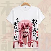 Anime Future Diary T เสื้อคอสเพลย์ผู้ชาย Mirai Nikki แขนสั้นการ์ตูน Gasai Yuno เสื้อยืด t เสื้อ Tops