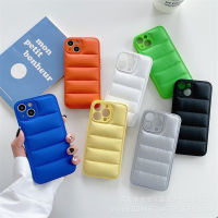 เสื้อขนเป็ดสีทึบ Ins เหมาะสำหรับ14promax เคสโทรศัพท์มือถือ11 Apple 13/12เคสป้องกันแบบเรียบง่ายผู้หญิง Igdxch