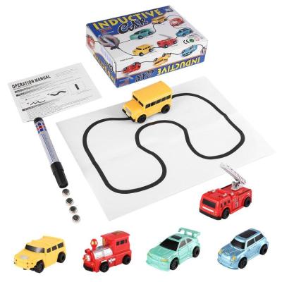 OH  Enlighten Magic Pen Inductive Car Childrens Train Tank Toy Car Draw Lines Induction Rail Track Car Kids