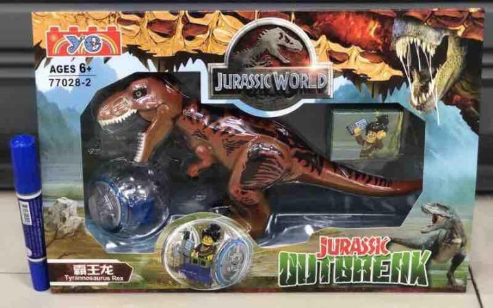 m-moneytoys-ตัวต่อ-ไดโนเสาร์-jurassic-world-t-rex-สีน้ำตาล-กล่องสามเหลี่ยม