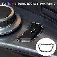 ปุ่มเมนูควบคุมกลางรถ BMW E60 E61 5ซีรีส์2004-2010ปลอกคอกันสุนัขเลียประดับสติกเกอร์คาร์บอนไฟเบอร์ตกแต่งภายใน